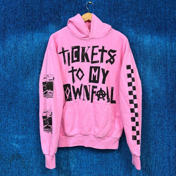 Machine Gun Kelly Tickets To My Downfall Pink Rock Oversized Hoodie Size Small - Picture 1 of 4